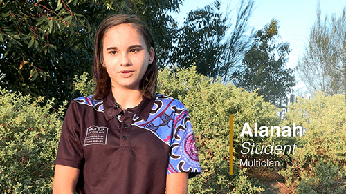 Alanah discusses what it feel like to be Aboriginal in Victorian schools in her school uniform