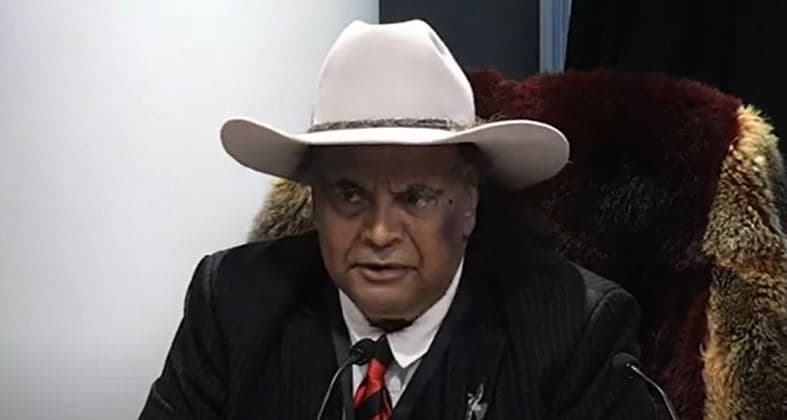 Close up photo of Uncle Gary Murray at a Yoorrook public hearing