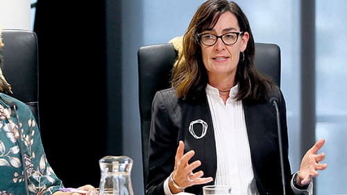 Commissioner Liana Buchanan appearing at a Yoorrook public hearing