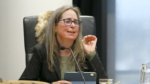 Katie O'Bryan at a Yoorrook public hearing